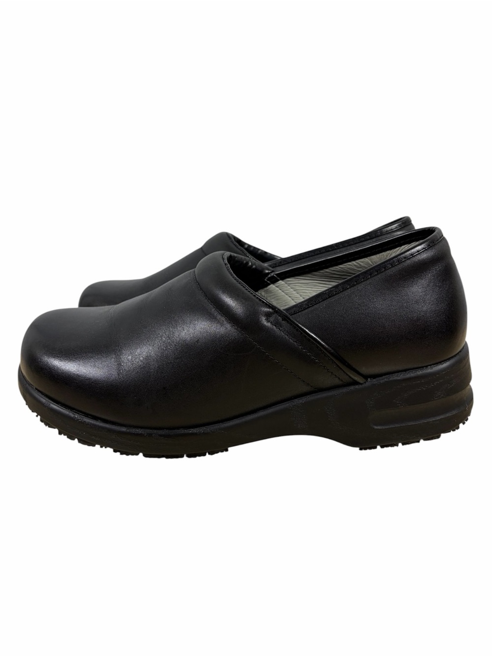 SR Max Black Leather Slip Resistant Work Clogs Size 10